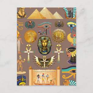 Symbool Egyptisch ouderlijk rechthoekig patroonsym Briefkaart