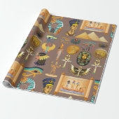 Symbool Egyptisch ouderlijk rechthoekig patroonsym Cadeaupapier (Uitgerold)