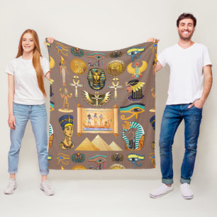 Symbool Egyptisch ouderlijk rechthoekig patroonsym Fleece Deken