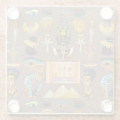 Symbool Egyptisch ouderlijk rechthoekig patroonsym Glazen Onderzetter (Achterkant)