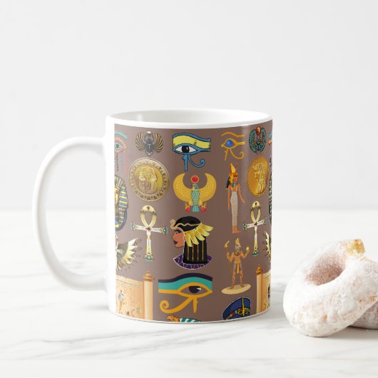 Symbool Egyptisch ouderlijk rechthoekig patroonsym Koffiemok (Met donut)
