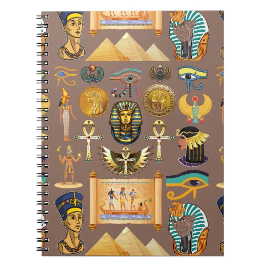 Symbool Egyptisch ouderlijk rechthoekig patroonsym Notitieboek (Voorkant)