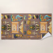 Symbool Egyptisch ouderlijk rechthoekig patroonsym Strandlaken (Voorkant)