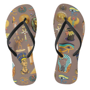 Symbool Egyptisch ouderlijk rechthoekig patroonsym Teenslippers