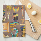 Symbool Egyptisch ouderlijk rechthoekig patroonsym Theedoek (Quarter Fold)