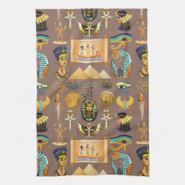 Symbool Egyptisch ouderlijk rechthoekig patroonsym Theedoek