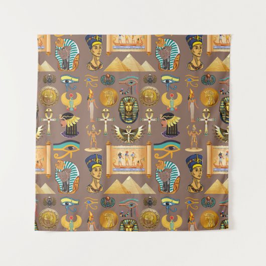 Symbool Egyptisch ouderlijk rechthoekig patroonsym Wandkleed (Voorkant)