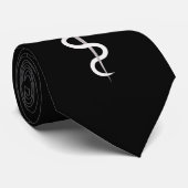 Symbool Elegant Black voor medische kaduceus Stropdas (Opgerold)