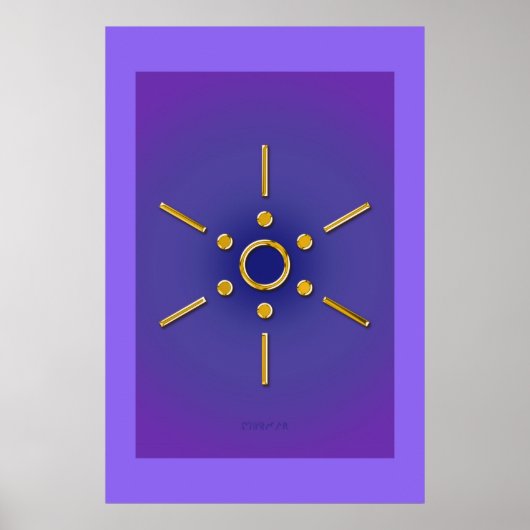 Symbool Elomin / goud blauw paars Poster (Voorkant)