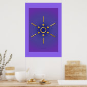 Symbool Elomin / goud blauw paars Poster (Keuken)