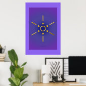 Symbool Elomin / goud blauw paars Poster (Thuiskantoor)