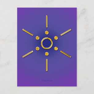 Symbool Elomin/goudblauw violet Briefkaart
