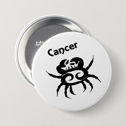 Symbool en teken van de dierentuin van kanker ronde button 7,6 cm (Voorkant /achterkant)