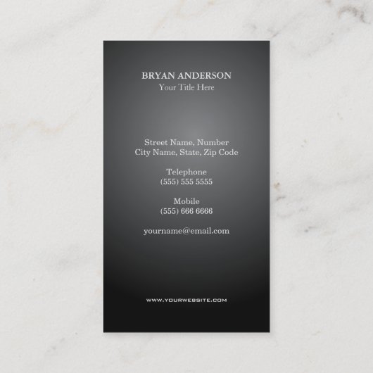 Symbool Faux Silver Foil en Black Caduceus Visitekaartje (Achterkant)