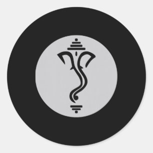 Symbool Ganesha Meditatie Spiritueel India Yoga Ronde Sticker