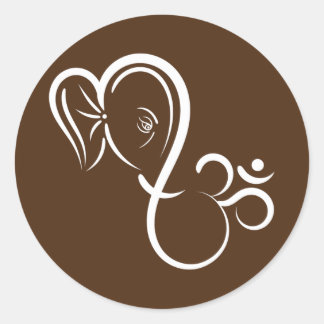 Symbool Ganesha Meditation Spiritueel Calligrafie Ronde Sticker