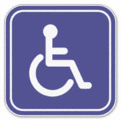 Symbool gehandicapten rolstoel voertuig sticker (Voorkant)