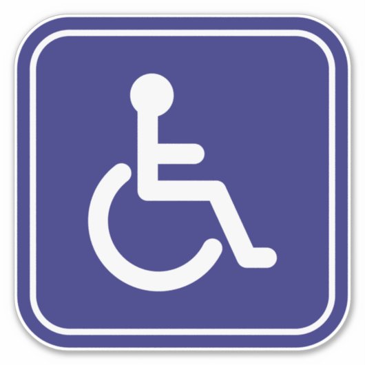 Symbool gehandicaptenrolstoelvoertuig sticker (Voorkant)