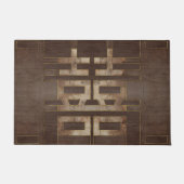 Symbool Geometrisch goud met dubbel geluk op hout Deurmat (Voorkant)