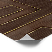 Symbool Geometrisch goud met dubbel geluk op hout Poster (Hoek)
