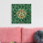 Symbool Gold en malachite met dubbel geluk Canvas Afdruk (Insitu (Woonkamer))