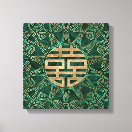 Symbool Gold en malachite met dubbel geluk Canvas Afdruk (Voorkant)