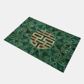 Symbool Gold en malachite met dubbel geluk Deurmat (Schuin)