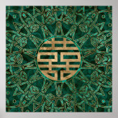 Symbool Gold en malachite met dubbel geluk Poster (Voorkant)
