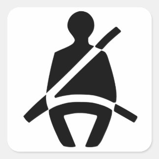 Symbool gordel vierkante sticker