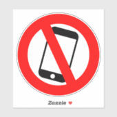 Symbool is niet toegestaan voor mobiele telefoons sticker (Vel)