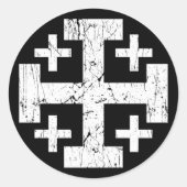 symbool Jerusalem P Ronde Sticker (Voorkant)