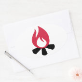 Symbool kampvuur ovale sticker (Envelop)