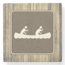 Symbool kanoe op hout