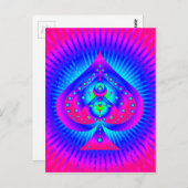 Symbool kleurrijke schoppen briefkaart (Voorkant / Achterkant)