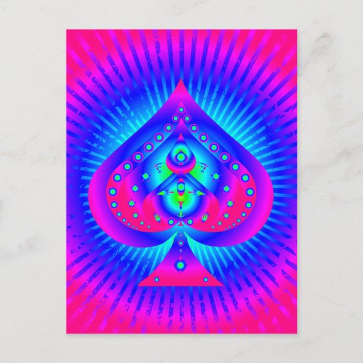 Symbool kleurrijke schoppen briefkaart (Voorkant)