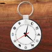 symbool klok voor grote wereldreligies sleutelhanger (Voorkant)