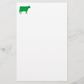 Symbool koe - Groen gras op wit Briefpapier (Voorkant)