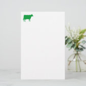 Symbool koe - Groen gras op wit Briefpapier (Staand voorkant)