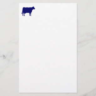 Symbool koe - Navy Blue op White Briefpapier