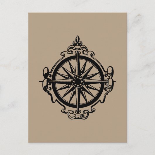 Symbool: kompas briefkaart (Voorkant)