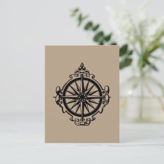 Symbool: kompas briefkaart (Staand voorkant)