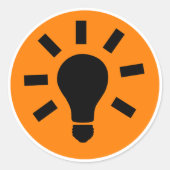 Symbool lamplamp ronde sticker (Voorkant)