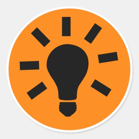 Symbool lamplamp ronde sticker (Voorkant)