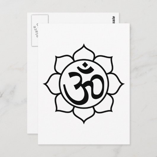 Symbool Lotus Flower Aum Briefkaart (Voorkant / Achterkant)