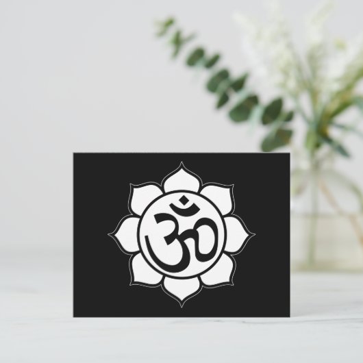 Symbool Lotus Flower Aum Briefkaart (Staand voorkant)
