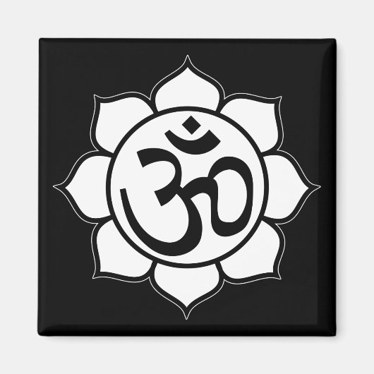 Symbool Lotus Flower Aum Magneet (Voorkant)