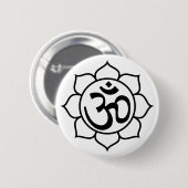 Symbool Lotus Flower Aum Ronde Button 5,7 Cm (Voorkant /achterkant)