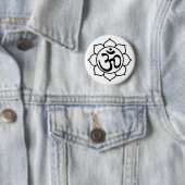Symbool Lotus Flower Aum Ronde Button 5,7 Cm (In situ)