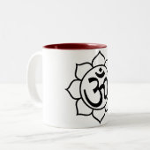 Symbool Lotus Flower Aum Tweekleurige Koffiemok (Voorkant links)