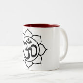 Symbool Lotus Flower Aum Tweekleurige Koffiemok (Voorkant rechts)
